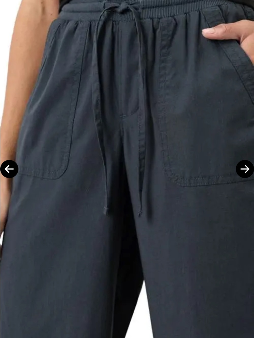 PACT Organic Cotton Stretch Poplin Wide Leg Pant - Steel Blue - XL - Picture 2 of 6